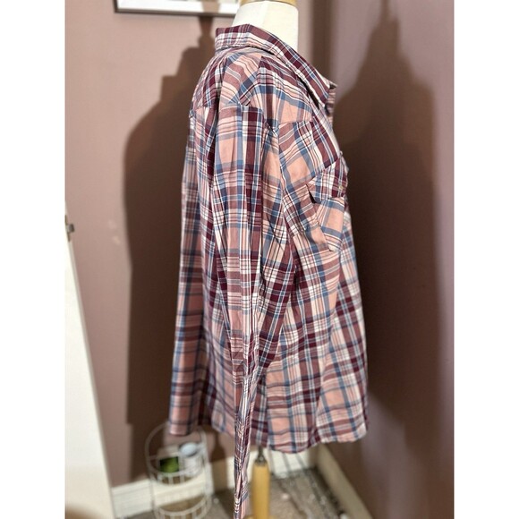 Wrangler Wrancher Pearl Snap Shirt Womens 3XL Western Plaid Vintage 90s Y2K - Picture 4 of 10